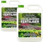Pro-Kleen Organic Liquid Seaweed Fertiliser 2 x 5L - Ascophyllum Seaweed Extract for Grass, Vegetables, Fruit, Flowers, Shrubs, Lawns & Trees - Concentrated Formula - Provides up to 1000 Treatments