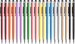 Stylus Pens for Touch Screens, Tablet Stylus Pen Compatible with iPad iPhone Android Kindle Fire Samsung, Phone Stylus Pens with Black Ballpoint Pens 2 in 1, 20 Pack