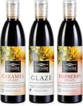 VALUBNDL: Tuscanini Balsamic Glaze Variety Pack (3 Pack) – Caramel, Classic, and Raspberry – 250ml Bottles – Authentic Balsamic Vinegar of Modena IGP – VALUBNDL Signature Bundle