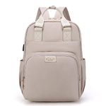 House of Quirk Baby Diaper Bag Maternity Standard Backpack with USB Charging Port Easy to Travel Unisex (Beige) (Large Size)