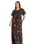 9shines Label Women's Alpine Nighty | Night Gown | Nightdress || Women's Alpine Floral Print Maxi Nighty || The Ultimate Comfort Nightgown for Women (2892DB-XL)