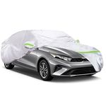 QUYDDC 360° Six Layers All Weather Car Cover Universal Fit for Sedan Up 178" to 189" /Waterproof/Snow Proof/UV Proof/Scratch Proof/Bird Droppings Proof with 6 Reflective Strips/Thicked Car Cover