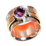 Kanika Jewelry Trove 925 Sterling Silver Amethyst Cut Handmade Ring Bands for Women & Girl