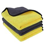 Autofy Multipurpose Microfiber 800 GSM Pack of 3-40cm x 40cm Cleaning Towel Microfibre Cloth Highly Absorbent Dust Towels for All Vehicles Bikes Cars Glass Kitchens - Multicolour