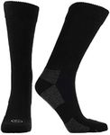 Doctor's Choice Diabetic Crew Socks, Women's, Non-Binding, Half-Cushioned, & Seamless Toe, 2 Pairs, Black, Medium (Womens Shoe Size: 6-10)