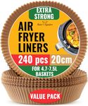 240 pcs Air Fryer Liners for Ninja, Round Disposable Airfryer Paper Liners – Non-Stick and Oil Proof for Easy Cleanup, Great for Oven, Pans & Baking – 8 Inch for 5-8 qt Basket by Baker's Signature