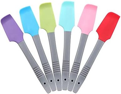 Leadigol 6PCS Silicone Mini Spatula, Curved Spatula, Kitchen Scraper Spatula,Heat Resistant Non-Stick Flexible Scrapers, Silicone Cream Butter Cake Spatula