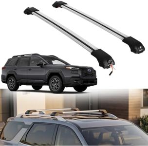 ERKUL AeroGlide 220 lb Roof Rack Cross Bars for Subaru Outback 2026 | Anti-Theft Aluminum Crossbars with Smart Clamp System - Compatible with Raised Rails - Silver