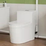 Simple Project Macerating Toilets System with 600w Macerator Pump, Upgrade Upflush Toilet for Basement, Powerful & Quiet Operation Macerating Toilet Bowls with 3 Water Inlet & Ac Vent