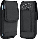 ykooe Cell Phone Pouch Nylon Belt Holster Case Compatible with iPhone 15 Pro Max, 15 Plus,14 Pro Max, 14 Plus, 13 Pro Max, 12 Pro Max, 11 Pro Max, XS Max, 8 Plus, 7 Plus, 6s Plus, Black – XL