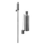 Harbour Housewares Metal Garden Torch - Cylinder - Silver