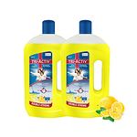 Tri-Activ Double Strong Disinfectant Floor Cleaner | Half Cap Only | 10X Cleaning with 99.9% Germ kill | Citrus Fragrance - Pack of 2 (1000ml x 2 Units)