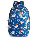 Half Moon Unicorn Class 1-4 Unisex School Bags For Boys/School Bag For Girls | Standard Backpack For Men & Bacpack For Women | College Bag For Men/College Bag For Women (D. Sky Blue)