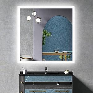 Bathroom Mirror SmartGlow Bathroom led Mirror Frameless Anti-Fog Illuminated Vanity Mirror Smart Touch Switch Dimmable, 36 * 36 * 1.2 Inches