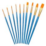 Amazon Basics Art Paint Brush Set, Different Sizes for Artists, Adults & Kids, 10 Count, Blue