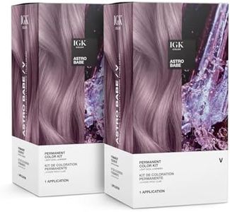 IGK Permanent Hair Dye Color Kit, Astro Babe V, Light Cool Lavender, 2 Pack