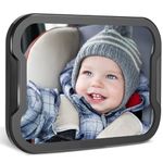 Zacro Baby Car Mirror - 360° Fully Adjustable Shatter Proof Baby View Car Mirror Give Clear Views for Rear, Essentials for Newborn and Baby Safety