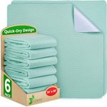 GREEN LIFESTYLE® Washable Underpads - Heavy Absorbency Reusable Bedwetting Incontinence Pads for Kids, Adults, Elderly, and Pets - Toddler Mattress Pads for Bed, Sofa, Couch, Floor (Pack of 6 - 34x36)