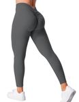 YEOREO Gym Leggings for Women V Back Workout Leggings Scrunch Butt Lifting Leggings for Women High Waist Booty Yoga Pants Daze Womens Leggings Grey Small