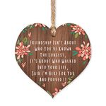 Friendship is not about who you've known the longest | best friends wooden hanging heart | sentimental inspirational gift for cheer up women | friendship present uk | her girls