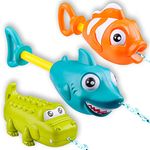 JOYIN 3 Pack Animal Character Water Guns for Kids, Water Blaster Squirt Guns and Pump Super Water Soakers for Kids & Toddlers Summer Swimming Pool Beach Sand Outdoor Water Activity Fighting Play Toys