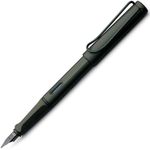 Lamy Safari Medium Nib Fountain Pen | Sturdy Plastic, Umbra | Metal Clip, Ergonomic Grip | Black Chromium-Plated Steel Nib | with Ink Cartridge T 10 Blue | with Converter Z 28