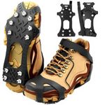 SYNYOUR Crampons, Ice Grips for Shoes and Boots, Silicone Stainless Steel Ice Cleats for Winter Hiking Walking Climbing Ice Fishing, Grippers Shoe Spikes Grips Traction, Unisex Snow Grips, S