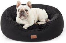 Bedsure Dog Bed for Medium Dogs - Round Washable Medium Pet Bed, Anti-Slip Donut Fluffy Plush Indoor Fur Cat Bed, 30 inches, Black