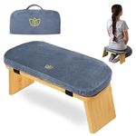 Florensi Meditation Bench - Bamboo, Foldable & Ergonomic Meditation Stool - Sturdy Prayer Bench with Meditation Cushion, Comfortable for Kneeling or Sitting - Perfect for Deeper & Longer Meditation