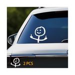 2Pcs Funny Car Stickers Vinyl Car Decals Smiley Face Meme Stickers Sign Language Funny Stickers for Car Truck Motorcycle Window Door or Wall - Weather Resistant, Strong Adhesive, UV Protection