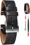 20mm Watch Bands for Men, Mens' Horween Leather Watch Strap, Quick Release Handmade Vintage Watch Replacement