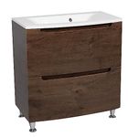 Modern Free Standing Bathroom Vanity with Washbasin | Delux Rosewood Collection | Non-Toxic Fire-Resistant MDF-24-Omega Collection R-line 40"