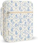 WOBAGMEN Bible Cover Case for Women,Cordoury Bible Cover with Handle,Blue Bible Book Cover,Carrying Case Bible Protective Christian Gift(Vintage Blue, M)
