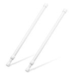 Tension Rod 16 to 28 Inch, Goowin Small Tension Rod, 5/8" Diameter No Drilling Expandable Short Tension Rods Spring Rods, Tension Rods for Closet, Cupboard, Hanging Clothes, 2 Pack, White