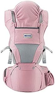 MEDITIVE Newborn New Born Ergonomically Made 3 In 1 Cotton Baby Carrier With Detachable Hip Seat For All Age Group From 3-36 Months Pink