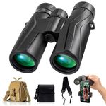 10x42 Binoculars for Adults, Ipx7 Professional Waterproof & Fog-Proof, Including bags,strap,phone Adapter, with 23mm Big Eyepiece Bak4 Lens Binoculars for Hunting Bird Watching Stargazing