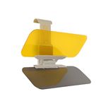 JF HOME BLISS Universal Car Sun Visor Extender 2-in-1 Day & Night Anti-Glare Visor for Safer Driving HD UV Filtering Eye Protector Polarized Clip-On Visor for Cars SUVs Trucks (Gray & Yellow)