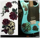 Inlaystickers Layer Graph Stickers for Guitar & Bass - Gothic Skull & Roses LG-004-GS