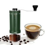 World's First 60g Large Capacity Manual Coffee Grinder, Portable Hand Coffee Bean Mill with 40 Adjustable Settings, Ceramic Conical Burr Grinder for Pour Over, Camping, Travel, Gift (Forest Green)