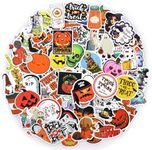 Bighan 100 Pcs Halloween Stickers Pumpkin Stickers for Kids and Adults, Halloween Horror Vinyl Stickers for Water Bottle Phone Laptop Stickers Halloween Party Decorations