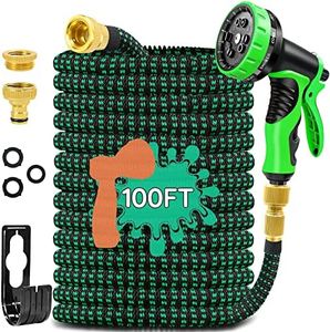 Garden Hose Expandable Garden Pipes-100FT Flexible Garden Hose Reels Including 10 Function Spray Gun Nozzle and Solid Brass Fittings,Magic Hosepipe for Gardening Patio Car Washing Pet Bathing (30M)