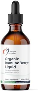 Designs for Health Elderberry Syrup with Wild Cherry Bark - Organic ImmunoBerry Liquid - Astragalus, Shiitake + Maitake Mushroom - Immune Support Supplement for Adults + Kids (118 Servings / 4oz)