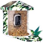 Luvan Smart Bird Feeder with Camera, Bird Feeder Camera Wireless Outdoor,1080P HD Bird Watching Camera Motion Detection Solar Charging Bird Attracting for Wild Birds AI Identify 11,000 Species