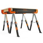 VonHaus Saw Horse Twin Pack - Folding Saw Horse, Supports up to 1178kg - Saw Horses Stand - Portable Saw Horses - 62-81cm x 52-65cm x 108.8cm