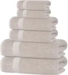 Quick-Dry, Soft & High Absorbent Bath Towels Cotton Turkish Bath Towel Set of 6 | Daily Use 100% Cotton Towels for Bathroom, Gym & More | Bathroom Towels Set (6 Pcs, Ice Silver)