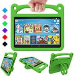 Riaour Kids Case for All-New Fire 8 inch Tablet (Both for 12th/10th Generation, 2024/2022/2020 Release), Lightweight Kid-Proof Case with Handle Stand, Not for iPad/Lenovo/Samsung 8" Tablet, Green