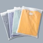 Svaldo 50 Pack 14"x16" Frosted Poly Plastic Bags, Storage Clothes Zipper Packaging Bags, 3 Mil Clear Thick Ziplock Bags for T-Shirts, Garment Packaging, Shipping, Mailing, Travel, Closet Organizer