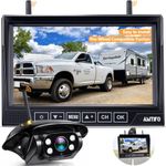 Wireless Backup Camera for Furrion RV: 7-Inch Recording Plug-Play Easy Setup Truck Trailer Back Rear View Camera Touch Button Monitor Split Screen 4 Channels AMTIFO A7
