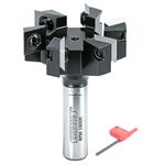 SICWOOD Slab Flattening Router Bit 1/2 Shank, Insert Carbide CNC Spoilboard Surfacing Router Bit, 6-Wing, 2" Cutting Dia, Wood Planer Planing Bit for Flycutter/ Slab Leveler/ Rabbeting