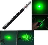 ILIKA Ultra Powerful Green Laser Light Pen Beam for Presentation with Adjustable Cap to Change Project Design | 2000 Metres Laser Pointer Pen, Long Range | Extra Disco Light Effect